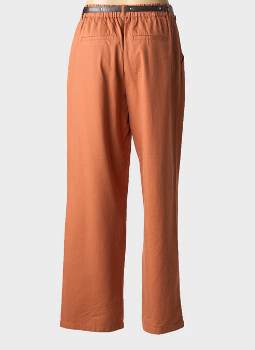 Pantalon larg închidere cu fermoar sub clapetă cu nasturi mărime normală portocaliu C'EST BEAU LA VIE femme
