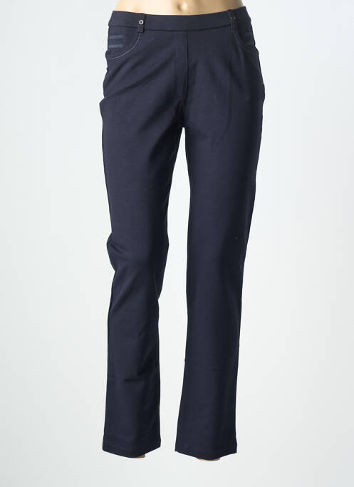Pantalon slim talie elastică mărime normală albastru CHRISTINE LAURE femme
