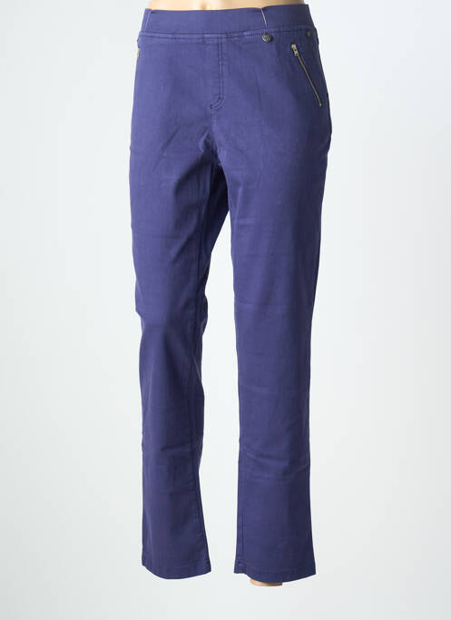 Pantalon slim talie elastică mărime normală albastru ANNA MONTANA femme