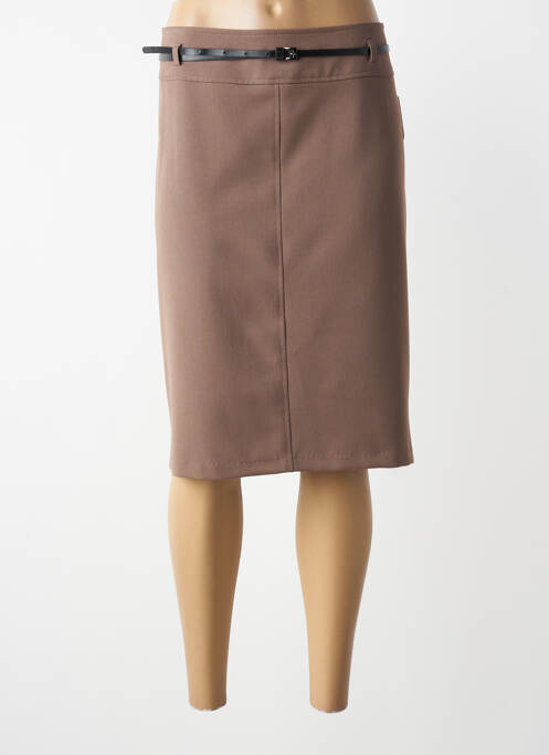 Fustă midi croială dreaptă maro LORENA PARIS femme