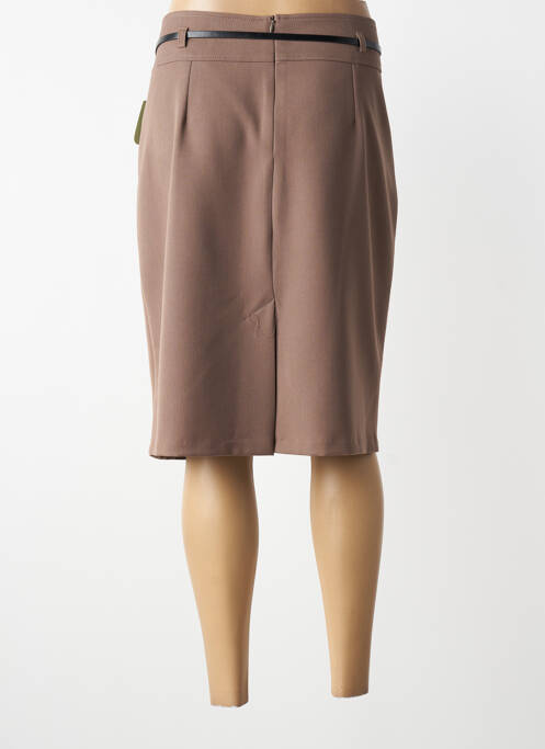 Fustă midi croială dreaptă maro LORENA PARIS femme