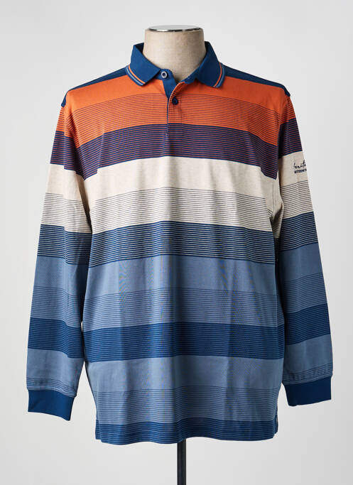 Polo imprimeu dungi mâneci lungi albastru HAJO homme