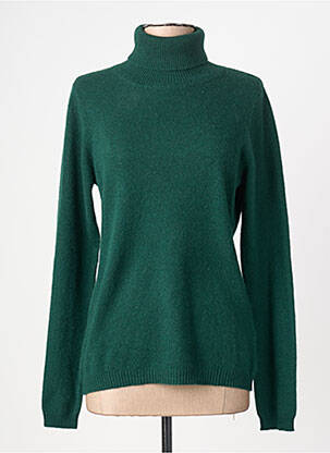 Pulover cu guler înalt croială cambrată mâneci lungi verde ABSOLUT CASHMERE femeie
