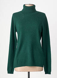 Pulover cu guler înalt croială cambrată mâneci lungi verde ABSOLUT CASHMERE femme