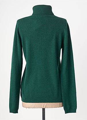 Pulover cu guler înalt croială cambrată mâneci lungi verde ABSOLUT CASHMERE femeie