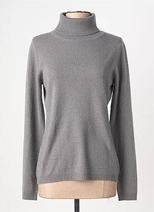 Pulover cu guler înalt croială cambrată mâneci lungi gri ABSOLUT CASHMERE femeie