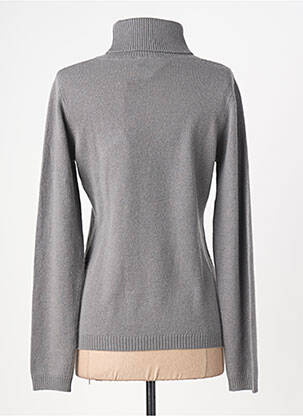 Pulover cu guler înalt croială cambrată mâneci lungi gri ABSOLUT CASHMERE femeie