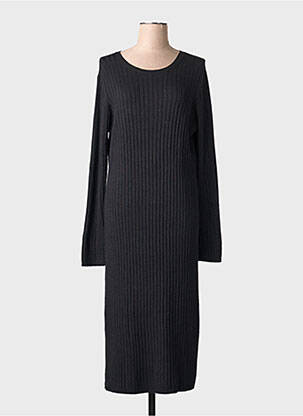 Rochie lungă mâneci lungi mâneci lungi negru MAJESTIC FILATURES femeie