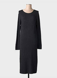 Rochie lungă mâneci lungi mâneci lungi negru MAJESTIC FILATURES femeie