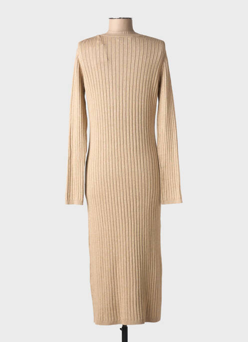 Rochie lungă croială cambrată mâneci lungi maro MAJESTIC FILATURES femme
