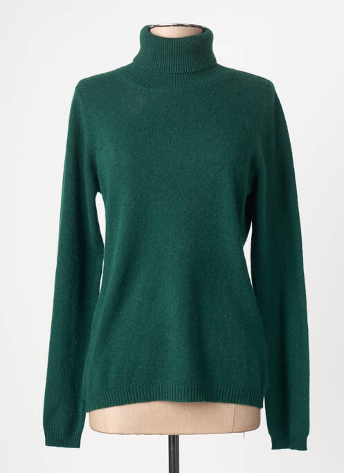 Pulover cu guler înalt croială cambrată mâneci lungi verde ABSOLUT CASHMERE femme