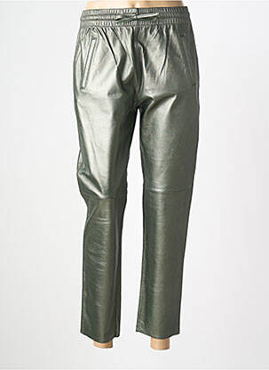 Pantalon drept talie elastică mărime normală verde OAKWOOD femeie
