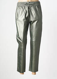 Pantalon drept talie elastică mărime normală verde OAKWOOD femme