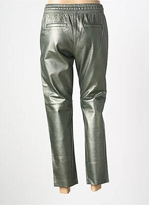 Pantalon drept talie elastică mărime normală verde OAKWOOD femeie