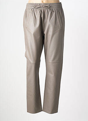 Pantalon drept talie elastică mărime normală maro OAKWOOD femeie