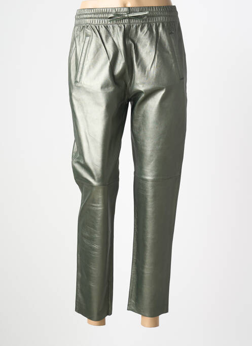 Pantalon drept talie elastică mărime normală verde OAKWOOD femme