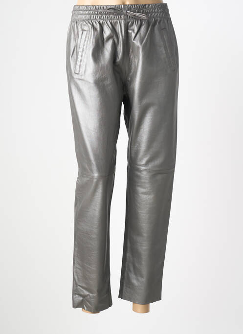 Pantalon drept talie elastică mărime normală gri OAKWOOD femme