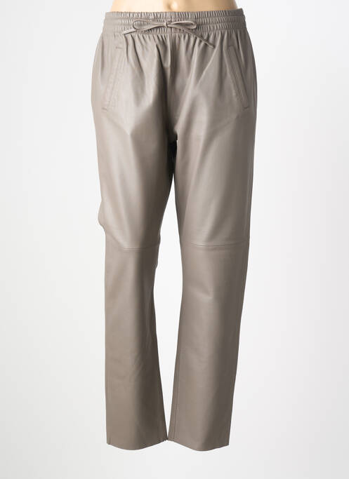 Pantalon drept talie elastică mărime normală maro OAKWOOD femme