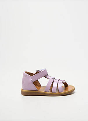 Sandale/pantofi decupați țesătură lăcuită vârf deschis violet POM D'API fată