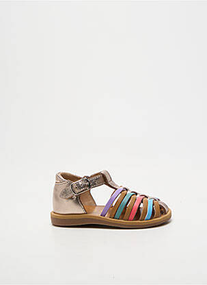 Sandale/pantofi decupați vârf rotund vârf rotund auriu POM D'API fille