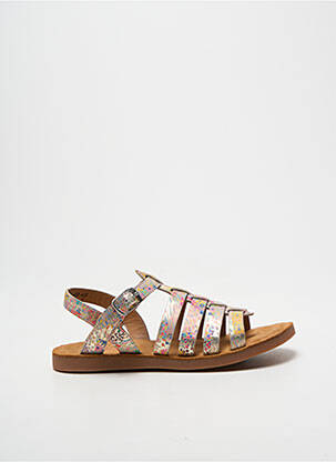 Sandale/pantofi decupați țesătură satinată vârf deschis auriu POM D'API fille