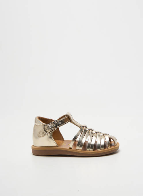 Sandale/pantofi decupați vârf rotund vârf rotund auriu POM D'API fille