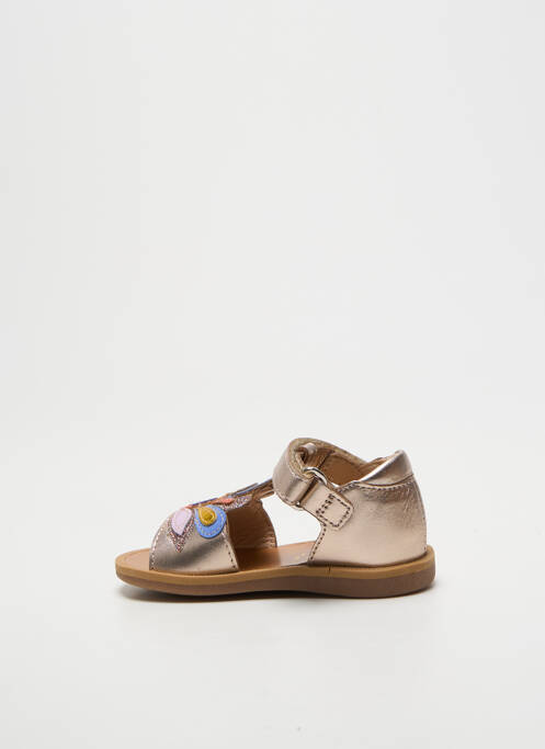 Sandale/pantofi decupați țesătură țesătură cu sclipici vârf deschis auriu POM D'API fille