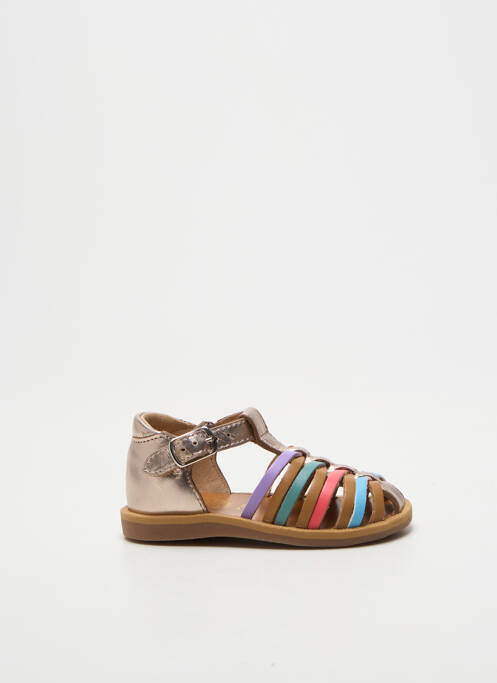 Sandale/pantofi decupați vârf rotund vârf rotund auriu POM D'API fille