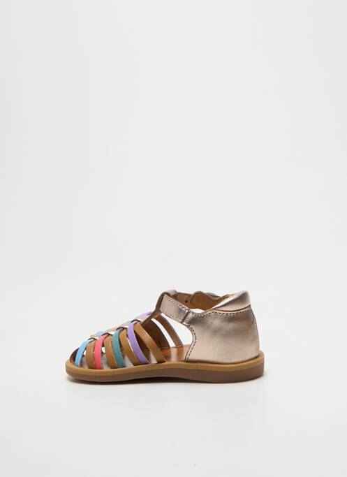 Sandale/pantofi decupați vârf rotund vârf rotund auriu POM D'API fille