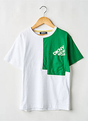 Tricou croială dreaptă mâneci scurte verde DKNY garcon