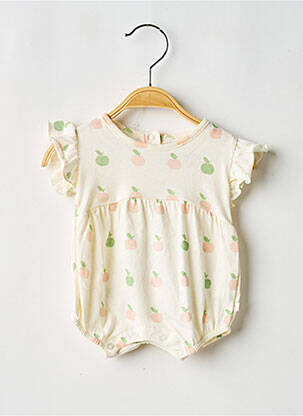 Salopetă scurtă guler rotund mâneci scurte bej LES PETITES CHOSES fille