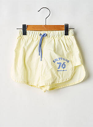 Șort închidere cu legături de legat talie elastică galben TOCOTO VINTAGE fille