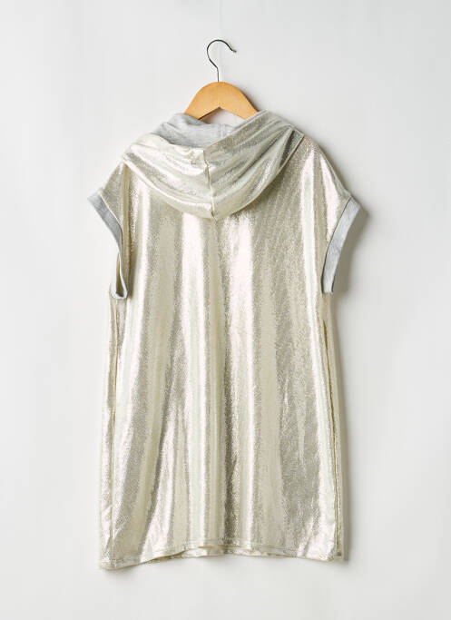 Hanorac cu glugă croială dreaptă mâneci scurte gri DIXIE fille