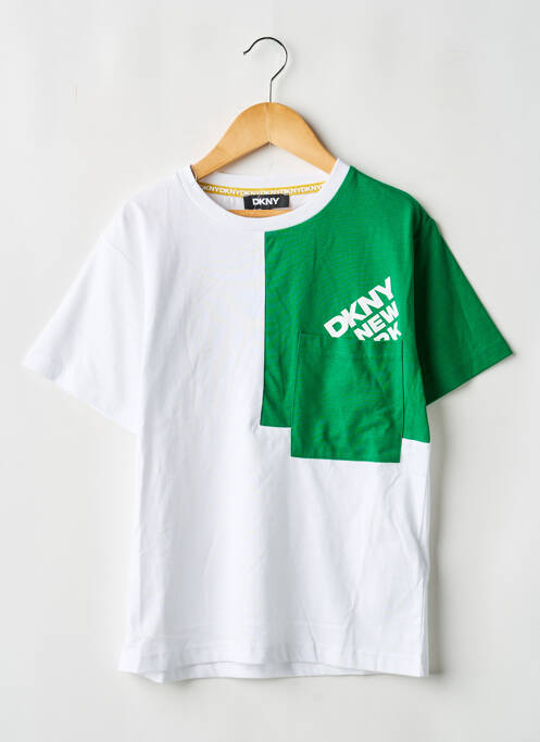 Tricou croială dreaptă mâneci scurte verde DKNY garcon
