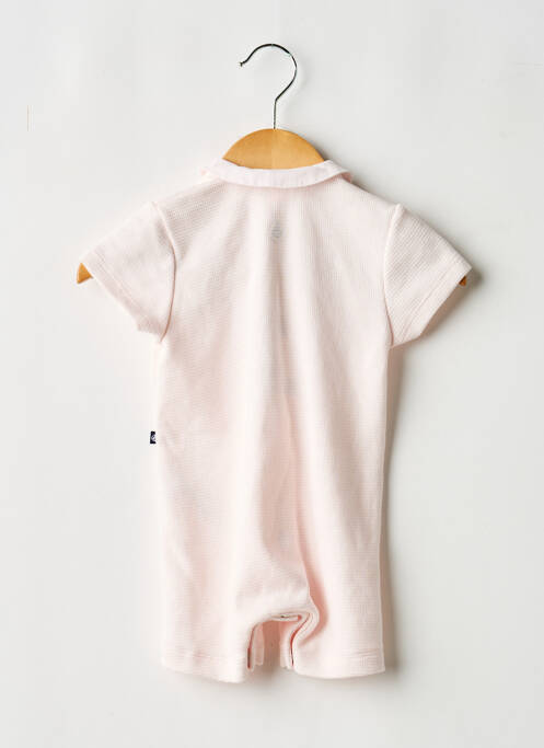 Salopetă scurtă mâneci scurte mâneci scurte roz PETIT BATEAU fille