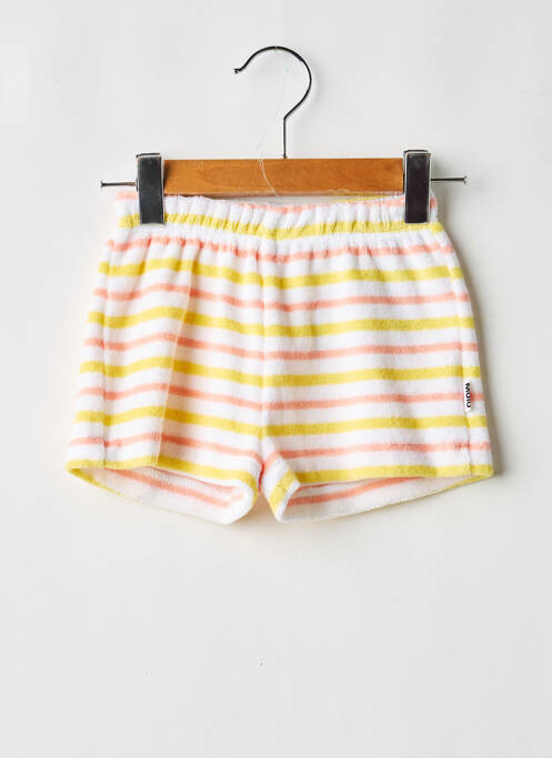 Șort croială dreaptă talie elastică alb MOLO fille