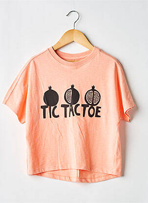 Tricou croială dreaptă mâneci scurte portocaliu LETTER TO THE WORLD fille