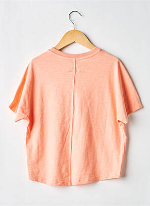 Tricou croială dreaptă mâneci scurte portocalie LETTER TO THE WORLD fată