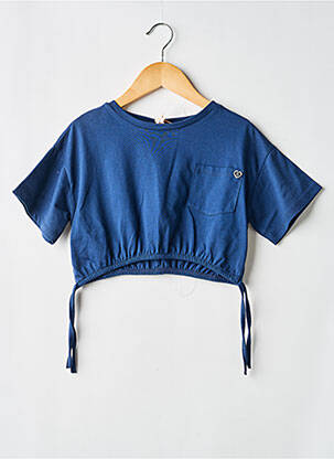 Top mâneci scurte mâneci scurte albastru PLEASE fille