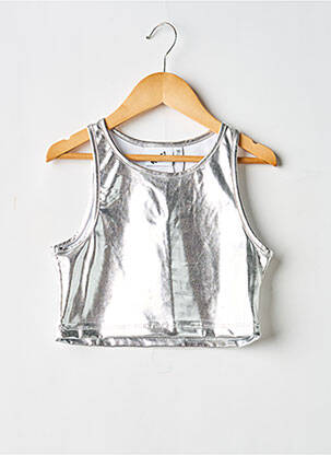 Top croială cambrată fără mâneci argintiu COS I SAID SO fille