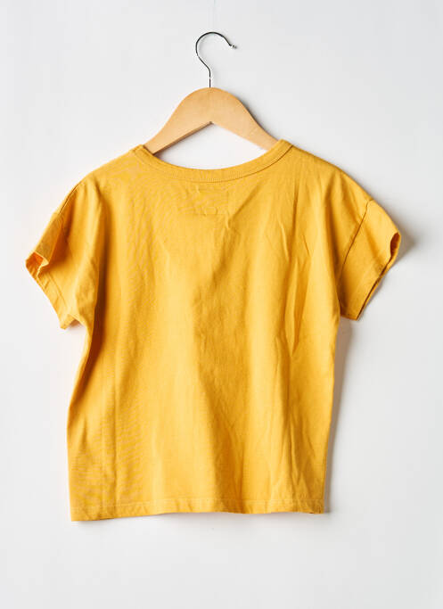 Tricou croială dreaptă mâneci scurte galben LETTER TO THE WORLD fille