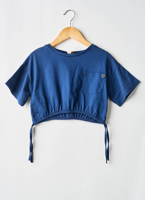 Top mâneci scurte mâneci scurte albastru PLEASE fille