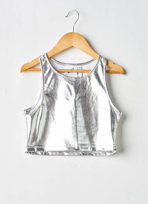 Top croială cambrată fără mâneci argintiu COS I SAID SO fille