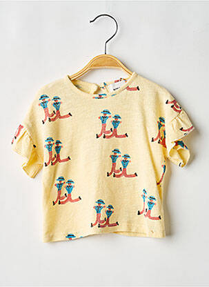 Tricou închidere cu nasturi la spate mâneci scurte galben BOBO CHOSES fille