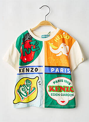 Tricou închidere cu fermoar la umăr mâneci scurte bej KENZO garcon