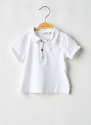 Polo elasticitate mâneci scurte alb NOUKIE'S garcon