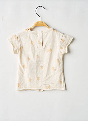 Tricou elasticitate mâneci scurte bej LES PETITES CHOSES fată