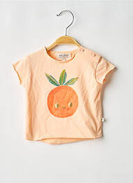 Tricou elasticitate mâneci scurte portocaliu ARSENE ET LES PIPELETTES fille