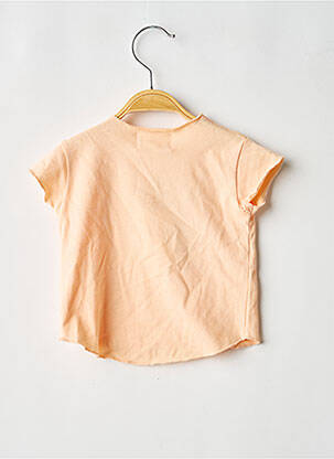 Tricou bio mâneci scurte portocalie ARSENE ET LES PIPELETTES fată