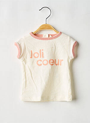 Tricou croială dreaptă mâneci scurte roz LES PETITES CHOSES fată